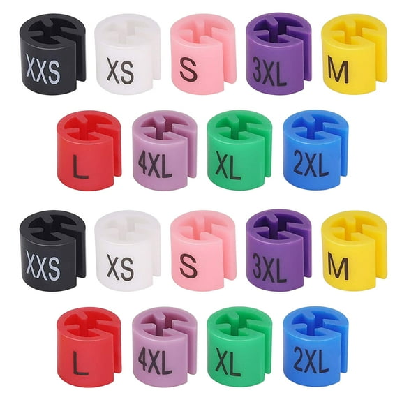Ortofally 90pcs Colored Clothes Hanger Markers Assortment Color- Coding Garment Size Markers Tags Color Clothing Coded Size Clips Set