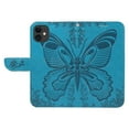 thumbnail image 6 of Dteck Pattern Case for iPhone 11,Magnetic Leather Butterfly Floral Embossed Flip Case Card Slots Wallet Stand Cover with Wrist Strap for iPhone 11,Blue, 6 of 7