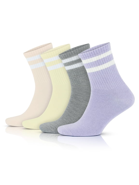 Cotton Striped Socks For Men | Thin Summer Retro Socks | 4 Pairs | Model: 3501