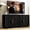 Black-b, variant on Hanyu 64'' Fluted TV Stand for TVs up to 75'', Modern Long Media Console with Storage Cabinets & Adjustable Shelves,Entertainment Center for Living Room Bedroom (Walnut)