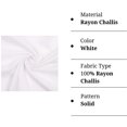 thumbnail image 2 of FabricLA Rayon Challis Fabric - 58/60" Inches (150 cm) Wide - Lightweight & Wrinkle Resistant Fabric - Use as Lounge Wear, Jumpsuits, Pajamas, and Skirts - White, 10 Continuous Yards, 2 of 8