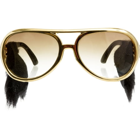 Amscan Nifty 50's Theme Party Classic Sideburn Shades (1 Piece), Gold, 6.7 x