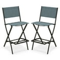thumbnail image 1 of Topbuy Tabourets de Bar d'Extérieur Pliants - Ensemble de 2, Bleu, 1 of 6