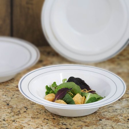 Tres Chic Definition Efavormart 50 Pcs - 12oz Round Disposable Party Salad Snack And Fruit Disposable Plastic Bowl - Tres Chic Collection ()