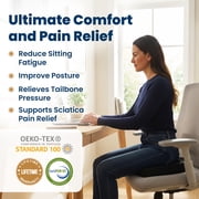 Everlasting Comfort Memory Foam Seat Cushion for Office Chairs and Car Seats