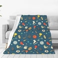 thumbnail image 1 of Fotbe Sports Ball Manta de Franela Acolchonada con Estampado, Súper Suave y Esponjosa, Extra Grande para Sofá, Cama, Uso Todo el Año-50"x40", 1 of 7