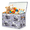 Color 4, variant on Jiaoprinted Blue Elephants Floral Large Toy Storage Box with Lid and Divider, Ethnic Animal Foldable Toy Storage Organizer, Stackable Storage Container Home Organization, 85L