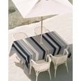 thumbnail image 3 of 52x70 Inch Outdoor Tablecloth with Umbrella Hole Zipper Rectangle Black Grey Brown Striped Rectangular Tablecloths Outside Waterproof Modern Stripes Art Farmhouse Patio Table Cover for Picnic Party, 3 of 8