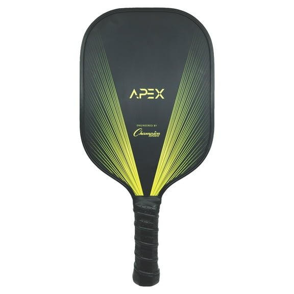 Champion Sports Fiberglass Pickleball Paddle:Apex Pickleball Paddle-Indooror Outdoor Pickle Ball Paddles-Neon Green/Black Racket