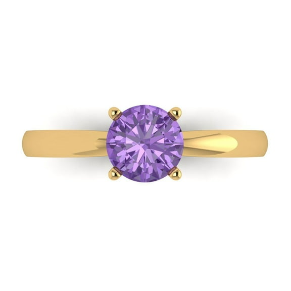 Clara Pucci 14K Yellow Gold 1ct Alexandrite Solitaire Ring for Women