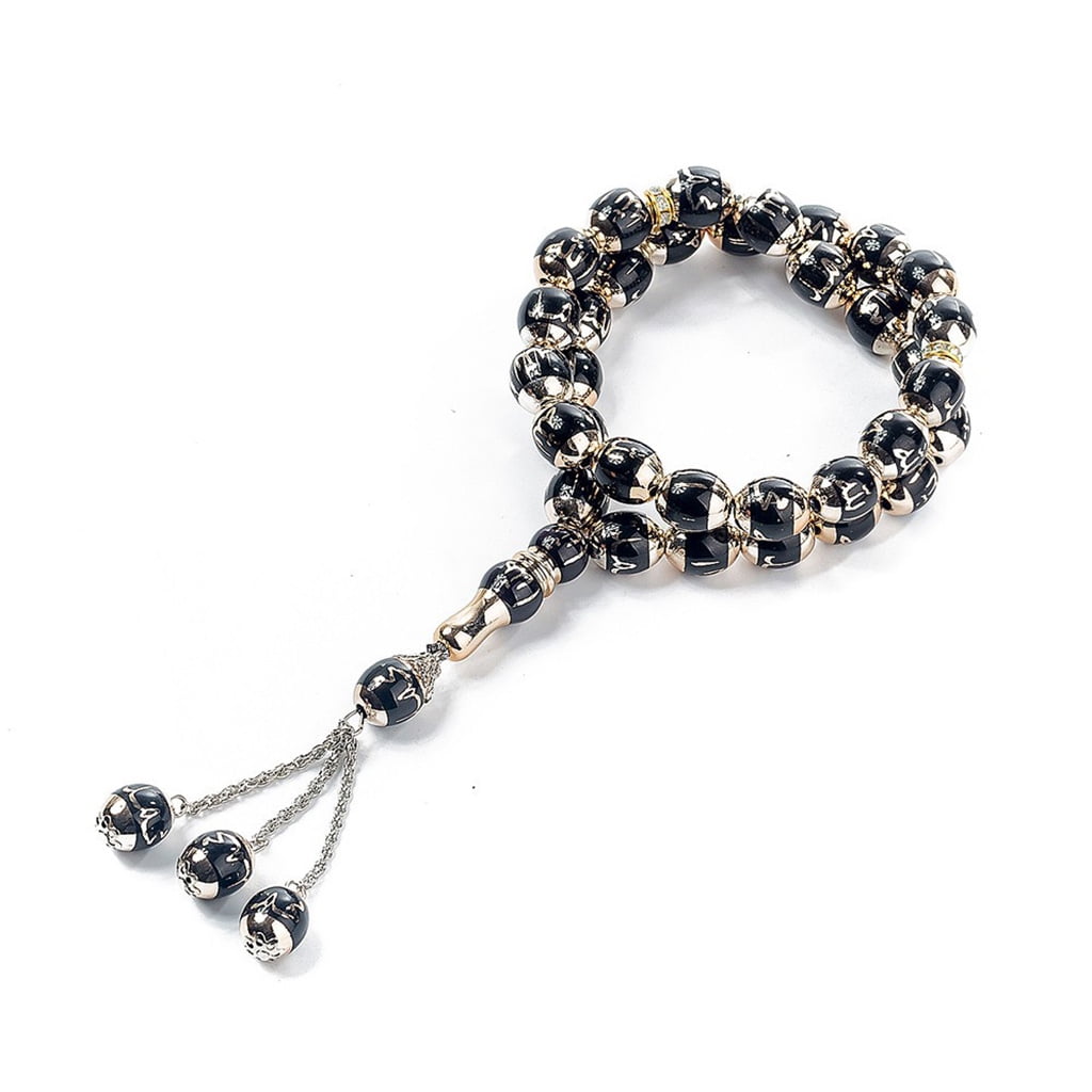 Islamic Tasbeeh Prayer Beads - Resin Muslim Rosary For Worship, 20cm Length, 7 Color Options (White, Blue, Green, Red, Black, Beige, Lake Blue)