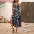 thumbnail image 2 of SAWOBUUN Womens Floral Print Midi Dress Square Neck Spaghetti Strap Tiered Summer Beach Sundress Casual Boho Long Dress, 2 of 6