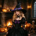 thumbnail image 2 of BRICH Witch Hat Novelty for Adult Women Decoration Accessory Witch Hat Purple One Size, 2 of 4