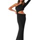 thumbnail image 3 of TRKIYQC Vestido Midi de un Hombro para Mujer, Vestido de Color Sólido con Recorte de Trenza de Manga Larga TRKIYQC moda, 3 of 9