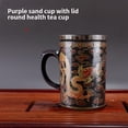 thumbnail image 2 of Billuyoard Taza de té de arcilla púrpura con tapa, exquisita taza de bebida de estilo chino Retro redondeada para el hogar y la Oficina, tazas para beber, Cocina y Comedor Negro Billuyoard HA081011-01, 2 of 6