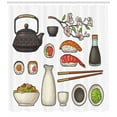 thumbnail image 3 of Ambesonne Wasabi Shower Curtain, Japan Teapot Sakura Sushi, 69"Wx75"L, Multicolor, 3 of 3