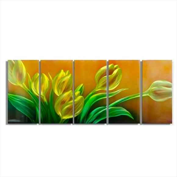 Metal Métal Artscape MA10029 59 X 24 Po. l'Art Mural en Fait Main à 5 Panneaux Boquet