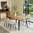 thumbnail image 2 of Homy Casa Modern Industrial 5-Piece Dining Set for 4 for Dining Room, Faux Wood Walnut Live Edge Table with 4 Armless Chairs, 2 of 11