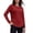 Red, variant on GERsome Women's Long Sleeve Shirts Crew Neck Button Trim Curved Hem Pullover Tops Casual Loose Fit Blouses Light Blue L