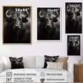 thumbnail image 4 of Designart "Animal African Grey Buffalo III" Animals Floater Framed Wall Art Living Room, 4 of 7