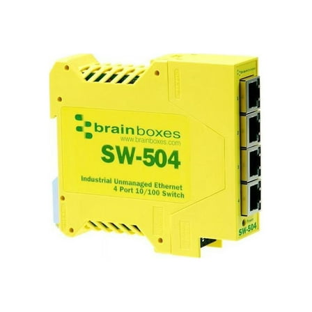 Brainboxes SW-504 Industrial Ethernet 4 Port Switch DIN Rail Mountable