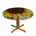 thumbnail image 3 of ONETECH Sunflowers Bee Tablecloth Yellow Floral Farmhouse Sunshine Round Tablecloths Circular Table Cloths Cover Washable Polyester Tabletop Runner for Kitchen Party Picnic Dining Decor, 3 of 7