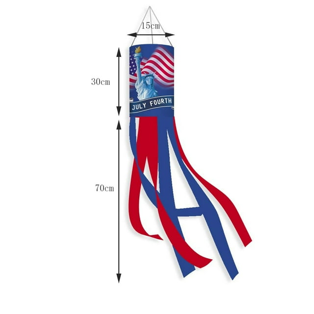 Birdeem Independence Day Windsock Polyester Independence Day Holiday Ornament Windsock