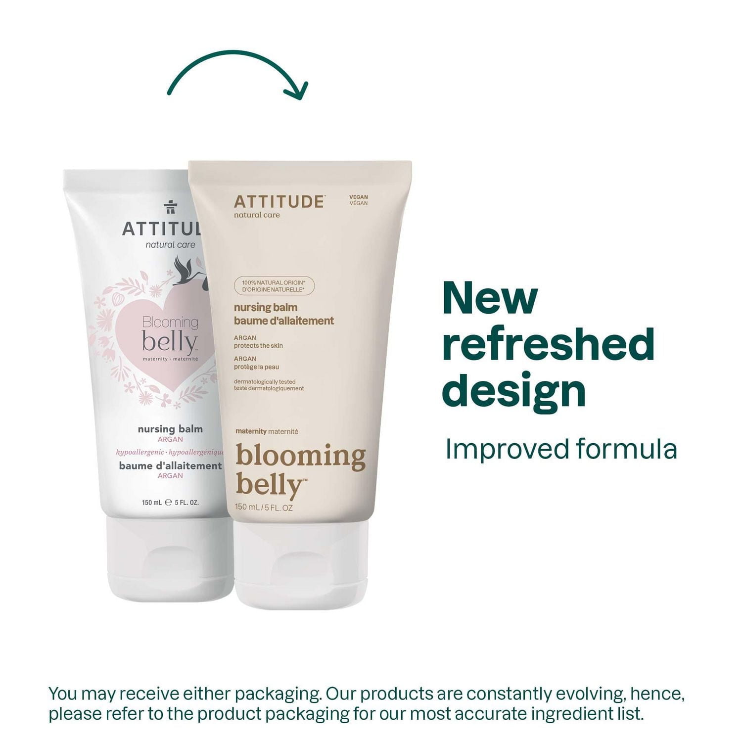 ATTITUDE Baume d'allaitement pour bébés allaités, naturel, à base de plantes, végan, sans cruauté, maternité, sans parfum, 150 mL