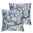 thumbnail image 2 of COMIO Chinoiserie Throw Pillow Covers Blue and White Home Decor, Floral Pillowcase Cushion Cover for Bed Sofa Couch,2 pcs White, 2 of 6