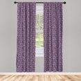 thumbnail image 5 of Ambesonne Eggplant Window Curtains, Xmas Snowflakes Floral, Each 28" W x 95" L, Violet, 5 of 5