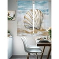 thumbnail image 4 of Blue Coastal Shell Sheer Curtains for Living Room Bedroom Beach Summer Seaside Nautical Sheer Curtains 63 Inch Long 2 Panels Set Light Filtering Curtain Window Treatments Drapes for Dining Room, 4 of 6