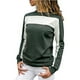 thumbnail image 2 of Moda mujer Patchword manga larga transpirable cuello redondo camisa blusa Tops Fridja  czfsfas388, 2 of 5