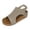 Khaki, variant on Women's Platform Wedge Sandals Cork Sole Open Toe Slide Shoes Wide Width Ankle Strap Slippers for Ladies Outdoor Blue 5.5