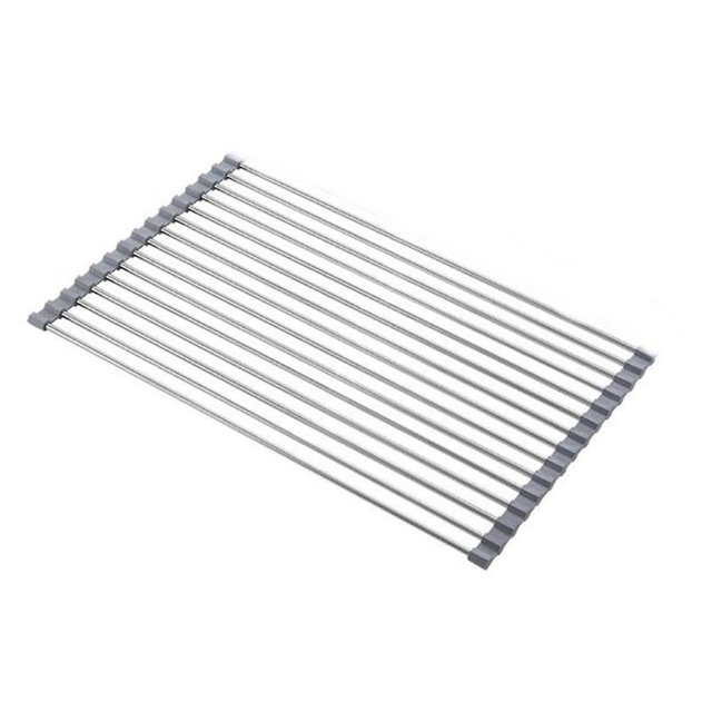 Escurridor ajustable de acero inoxidable para fregadero, escurridor de frutas y verduras para cocina, 52 x 41 cm, como se muestra, como se muestra