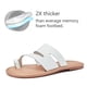 thumbnail image 3 of Sandalias Luoika para mujer, planas, anchas, blancas, tamaño 41 EU/26,7 cm, 3 of 8