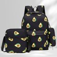 thumbnail image 1 of Juego de mochila de 3 piezas Mochila estética de estilo preppy para niñas adolescentes (BlackAvocado), 1 of 6
