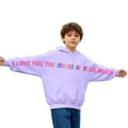thumbnail image 3 of Girls Long Sleeve Letter Print Hooded Sweatshirt Casual Pullover Hoodie With Drawstring Soft For Daily Wear And Outdoor Activities Youth Fashion Apparel, 3 of 6