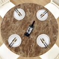 thumbnail image 1 of HAHDAXIA Round Waterproof Table Cover Elastic Tablecloth Vinyl Fitted Table Cover Elastic Edged Plastic Table Cover, Fits Tables up to 45"-56" R, Marble Brown, 1 of 7