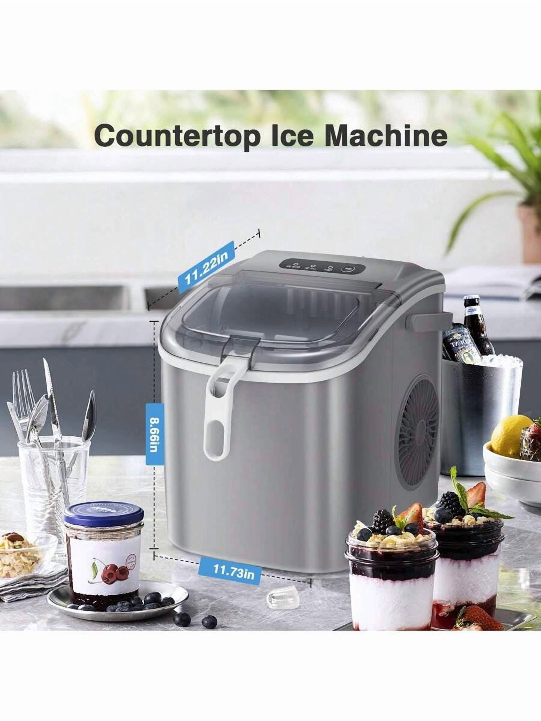 Havato Nugget Ice Maker Countertop,  Self-Cleaning  Ice Maker With Ice Basket & Scoop, 26Lbs/24H, 9 Ice Cubes Ready In 6 Mins, Chewable Ice Maker Machine For Home Camping Party RV