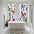 thumbnail image 4 of Colorful Butterfly Kitchen Curtain for Berdoom Living Room Cafe 72 Inch Length, Elegant Pastoral Butterflies Watercolor Tiers Curtains Light Filtering Drapes Window Treatment 2 Panels 52"Wx72"L, 4 of 8