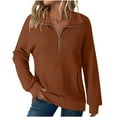 thumbnail image 2 of Craaazy Fall Shirts for Women Long Sleeve Quarter Zip Pullover Tops with Pockets Gifts for Women, 2 of 9