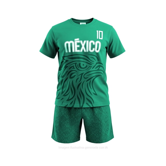 Pijama George para Niño Set Playera Manga Corta con Short Verde Talla 6, 2 Piezas