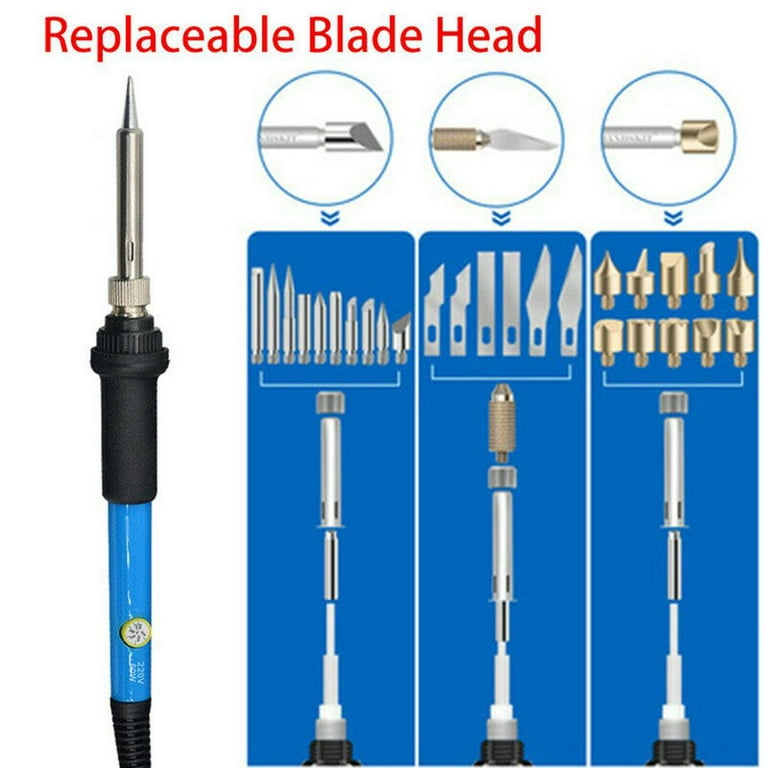 71PCS US/EU/UK Plug 110V 220V 60W Wood Burning Pen Set Stencil