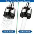 thumbnail image 2 of RV Kitchen Faucet, 360° Swivel Sprayer with 2 Modes & Dual Grip Handles，Non‑Metallic Corrosion‑Resistant Replacement for Campers, Trailers & Motorhomes - Fit for 8‑Inch 2/3‑Hole Sink Decks , Chrome, 2 of 9