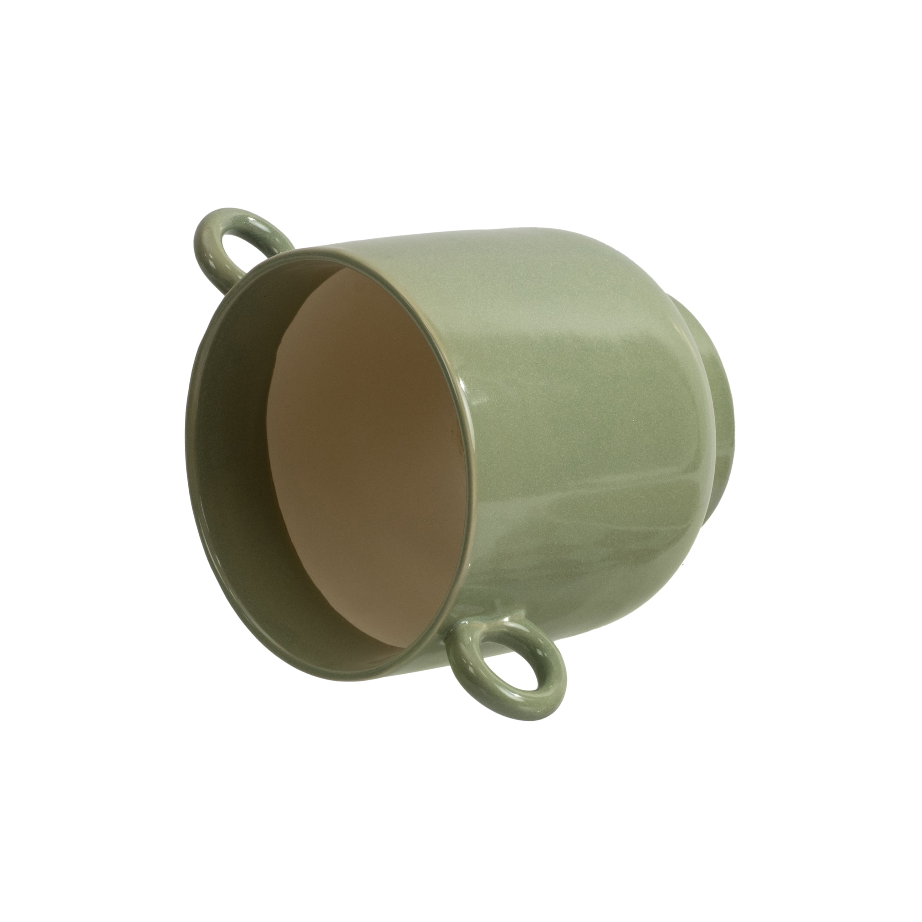 Beautiful 6" Soft Teal Handled Ceramic Planter by Drew Barrymore