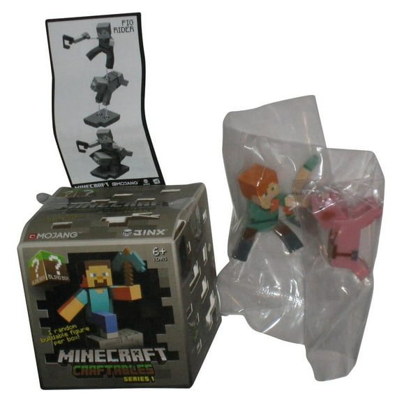 Minecraft Craftables Series 1 (2015) Jinx Mojang Pig Rider Mini Figure