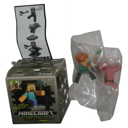 Minecraft Craftables Series 1 (2015) Jinx Mojang Pig Rider Mini Figure