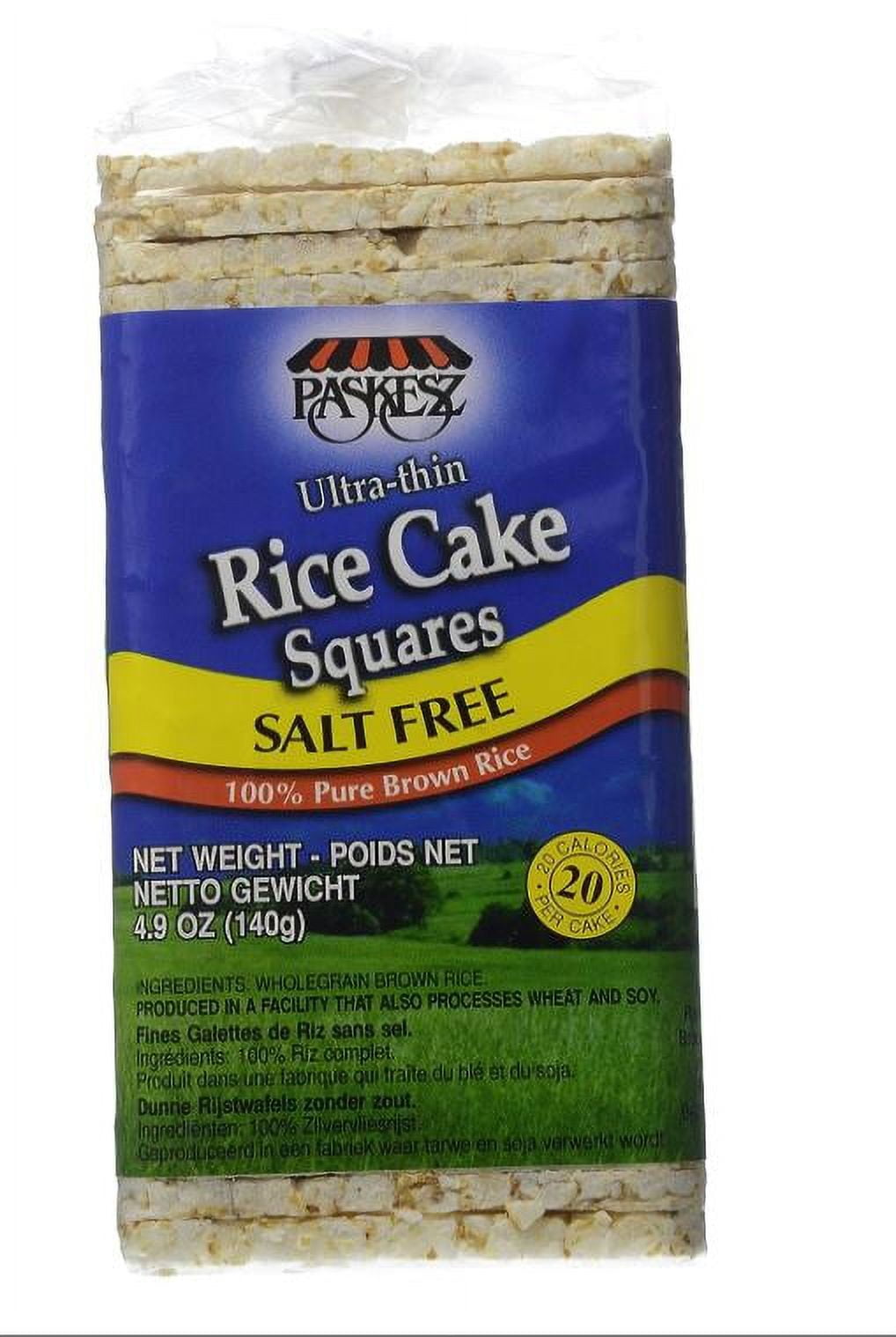 (2 pack) Paskesz Ultra-Thin Rice Cake Squares Plain, 4.9oz
