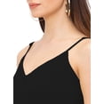 thumbnail image 4 of eloria Women's Georgette Summer Casual Split V Neck Sleevless Long Dress With Tie, Color : Black | Size : XS, 4 of 5