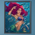 thumbnail image 1 of Cuadros Decorativos 5D DIY completo taladro redondo AB diamante Ariel sirena decoración 45*55CM Wdftyju embutido en tela, 1 of 9
